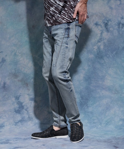 HIDEAWAYS NICOLE（ハイダウェイニコル）の「スキニーストレッチデニムパンツ（デニムパンツ・メンズ・オフホワイト/ブルー/ネイビー/インディゴブルー・SMALL/MEDIUM/LARGE/X-LARGE）」の2枚目の写真