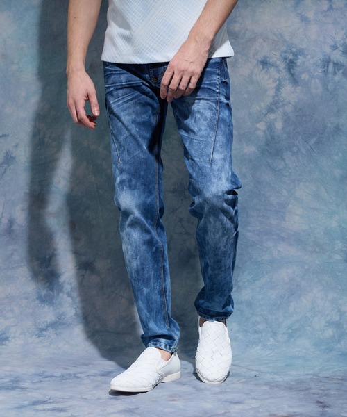 HIDEAWAYS NICOLE（ハイダウェイニコル）の「スキニーストレッチデニムパンツ（デニムパンツ・メンズ・オフホワイト/ブルー/ネイビー/インディゴブルー・SMALL/MEDIUM/LARGE/X-LARGE）」の4枚目の写真