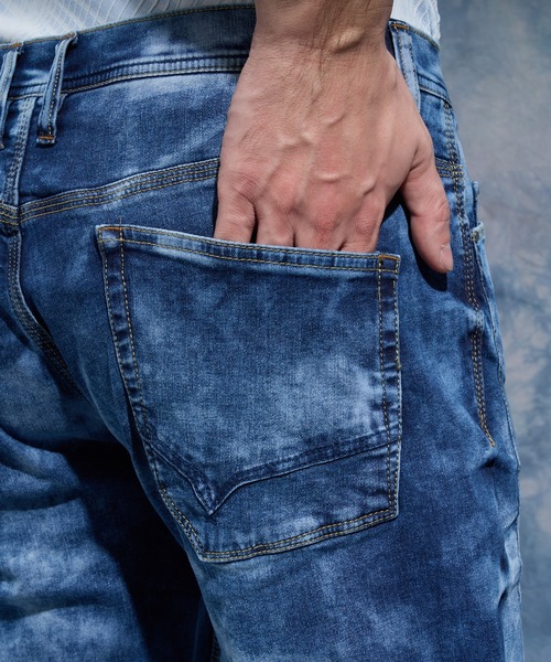 HIDEAWAYS NICOLE（ハイダウェイニコル）の「スキニーストレッチデニムパンツ（デニムパンツ・メンズ・オフホワイト/ブルー/ネイビー/インディゴブルー・SMALL/MEDIUM/LARGE/X-LARGE）」の9枚目の写真