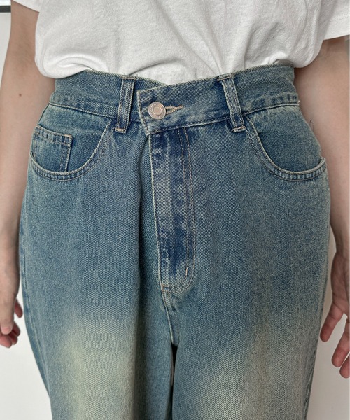 PILIT（ピリット）の「オーバーダイデニムワイドパンツ（デニムパンツ・レディース・サックスブルー/ブルー・MEDIUM）」の12枚目の写真