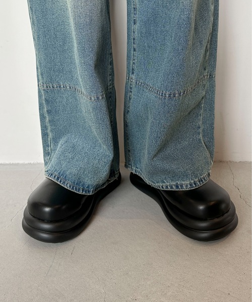 PILIT（ピリット）の「オーバーダイデニムワイドパンツ（デニムパンツ・レディース・サックスブルー/ブルー・MEDIUM）」の14枚目の写真