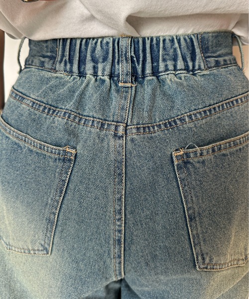 PILIT（ピリット）の「オーバーダイデニムワイドパンツ（デニムパンツ・レディース・サックスブルー/ブルー・MEDIUM）」の17枚目の写真