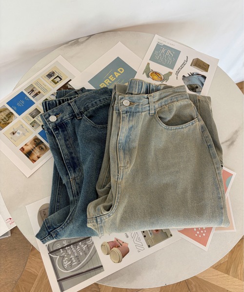 PILIT（ピリット）の「オーバーダイデニムワイドパンツ（デニムパンツ・レディース・サックスブルー/ブルー・MEDIUM）」の10枚目の写真