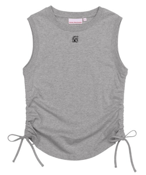 AMESWORLDWIDE（アメスワールドワイド）の「A'GEM/9 × .kom 『AMESWORLDWIDE/アメスワールドワイド』BASIC SMALL LOGO SLEEVELESS TEE /ベーシックスモールロゴスリーブレスTEE（タンクトップ・レディース・グレー/ブラック/ホワイト・FREE）」の21枚目の写真