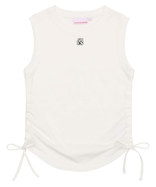 AMESWORLDWIDE（アメスワールドワイド）の「A'GEM/9 × .kom 『AMESWORLDWIDE/アメスワールドワイド』BASIC SMALL LOGO SLEEVELESS TEE /ベーシックスモールロゴスリーブレスTEE（タンクトップ・レディース・グレー/ブラック/ホワイト・FREE）」の17枚目の写真