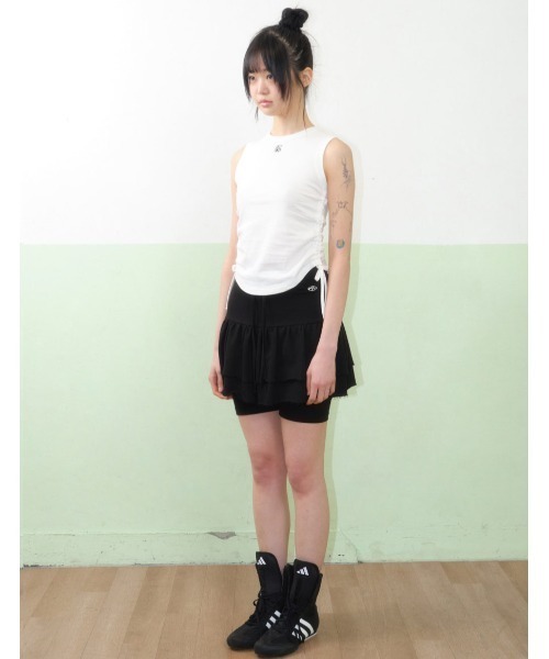 AMESWORLDWIDE（アメスワールドワイド）の「A'GEM/9 × .kom 『AMESWORLDWIDE/アメスワールドワイド』BASIC SMALL LOGO SLEEVELESS TEE /ベーシックスモールロゴスリーブレスTEE（タンクトップ・レディース・グレー/ブラック/ホワイト・FREE）」の9枚目の写真