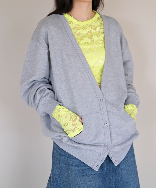 AKTE（アクテ）の「サムホールレーストップス（シャツ/ブラウス・レディース・イエロー/ホワイト・FREE）」の2枚目の写真