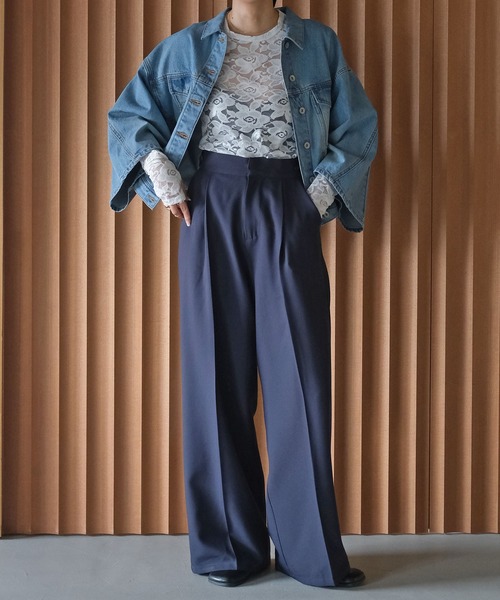 AKTE（アクテ）の「サムホールレーストップス（シャツ/ブラウス・レディース・イエロー/ホワイト・FREE）」の3枚目の写真