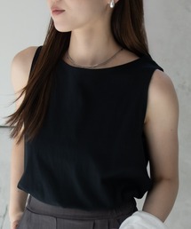【 綿100% 】NAVY ベーシック ロングタンクトップ
