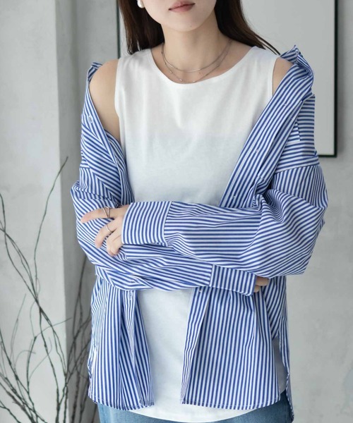 NAVY（ネイビー）の「【 綿100% 】NAVY ベーシック ロングタンクトップ（タンクトップ・レディース・ブラック/チャコールグレー/オフホワイト・M/L）」の15枚目の写真