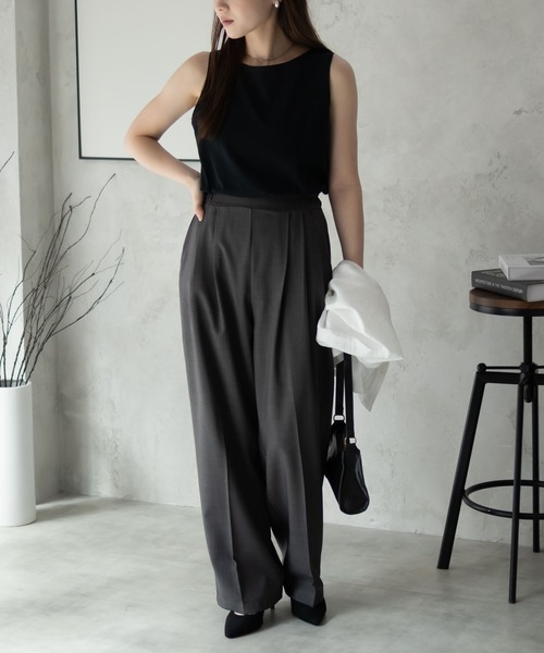 NAVY（ネイビー）の「【 綿100% 】NAVY ベーシック ロングタンクトップ（タンクトップ・レディース・ブラック/チャコールグレー/オフホワイト・M/L）」の20枚目の写真