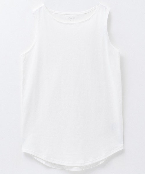 NAVY（ネイビー）の「【 綿100% 】NAVY ベーシック ロングタンクトップ（タンクトップ・レディース・ブラック/チャコールグレー/オフホワイト・M/L）」の4枚目の写真