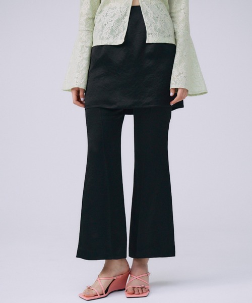 JOSE MOON(ジョゼムーン)の「SKIRT PANTS/スカートパンツ(スラックス・レディース・ブラック/ホワイト・38/36)」の2枚目の写真