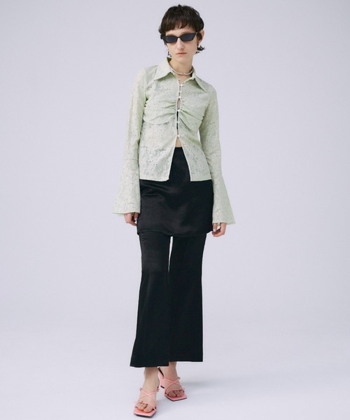 JOSE MOON(ジョゼムーン)の「SKIRT PANTS/スカートパンツ(スラックス・レディース・ブラック/ホワイト・38/36)」の3枚目の写真