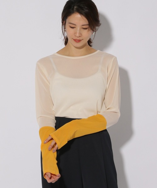 Elura(エルーラ)の「カラーシアクループルオーバー/316437(Tシャツ/カットソー・レディース・オレンジ/ホワイト/グリーン・FREE)」の7枚目の写真