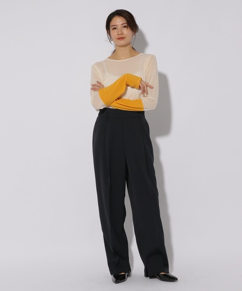 Elura(エルーラ)の「カラーシアクループルオーバー/316437(Tシャツ/カットソー・レディース・オレンジ/ホワイト/グリーン・FREE)」の9枚目の写真