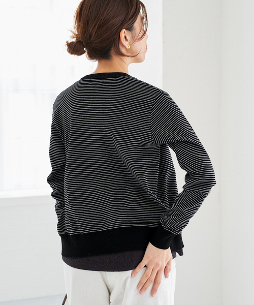 IENA(イエナ)の「Mer cotton セーターマシン クルーカーディガン(カーディガン/ボレロ・レディース・ブラック系その他/ホワイト/ネイビー・FREE)」の18枚目の写真