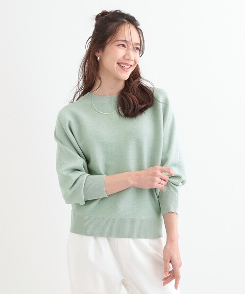 DRESKIP(ドレスキップ)の「【S-LL】さりげないキラッと感。ラメドルマンニット(ニット/セーター・レディース・ゴールド/グリーン系/シルバー/イエロー系その他/ベビーピンク・01/02/03/04)」の7枚目の写真