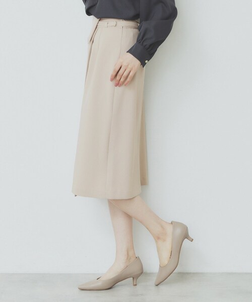 index（インデックス）の「Aラインラップスカート【洗濯機洗い可/イージーアイロン/防シワ】（スカート・レディース・チャコールグレー/ライトグレー/ライトベージュ・42/36/38/40）」の8枚目の写真
