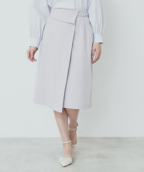 index（インデックス）の「Aラインラップスカート【洗濯機洗い可/イージーアイロン/防シワ】（スカート・レディース・チャコールグレー/ライトグレー/ライトベージュ・42/36/38/40）」の16枚目の写真