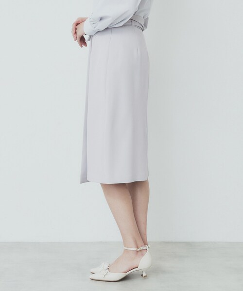 index（インデックス）の「Aラインラップスカート【洗濯機洗い可/イージーアイロン/防シワ】（スカート・レディース・チャコールグレー/ライトグレー/ライトベージュ・42/36/38/40）」の17枚目の写真
