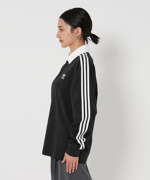 adidas Originals(アディダスオリジナルス)の「<adidas Originals>ラグビーポロシャツ(Tシャツ/カットソー・レディース・ブラック・S)」の6枚目の写真