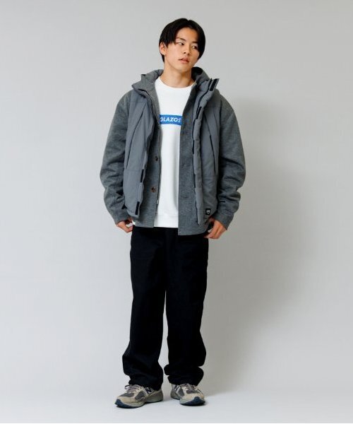 GLAZOS（グラソス）の「【大人向けサイズあり】【毛玉になりにくい】裏起毛・ボックス刺繍ロゴトレーナー（スウェット・キッズ・ブルー/グレー/ブラック/ホワイト・S/M/L/LL）」の8枚目の写真