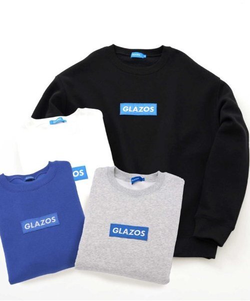 GLAZOS（グラソス）の「【大人向けサイズあり】【毛玉になりにくい】裏起毛・ボックス刺繍ロゴトレーナー（スウェット・キッズ・ブルー/グレー/ブラック/ホワイト・S/M/L/LL）」の17枚目の写真