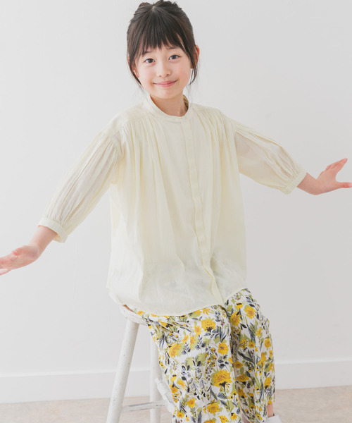 URBAN RESEARCH DOORS(アーバンリサーチドアーズ)の「『親子リンク』コットンボイルギャザーブラウス(KIDS)(シャツ/ブラウス・キッズ・ミント/ネイビー/イエロー/ピンク・105/120/135)」の5枚目の写真