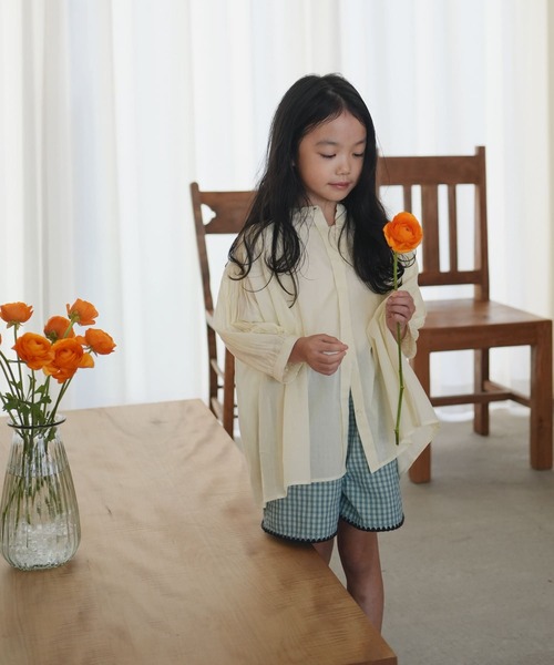 URBAN RESEARCH DOORS(アーバンリサーチドアーズ)の「『親子リンク』コットンボイルギャザーブラウス(KIDS)(シャツ/ブラウス・キッズ・ミント/ネイビー/イエロー/ピンク・105/120/135)」の10枚目の写真