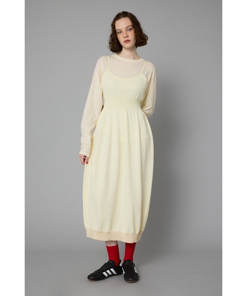 HeRIN.CYE(ヘリンドットサイ)の「Waist shape knit dress ウエストシェイプニットドレス(ワンピース・レディース・レッド/ブラック/オフホワイト・FREE)」の2枚目の写真