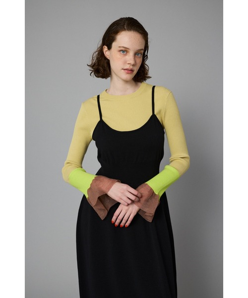HeRIN.CYE(ヘリンドットサイ)の「Waist shape knit dress ウエストシェイプニットドレス(ワンピース・レディース・レッド/ブラック/オフホワイト・FREE)」の7枚目の写真