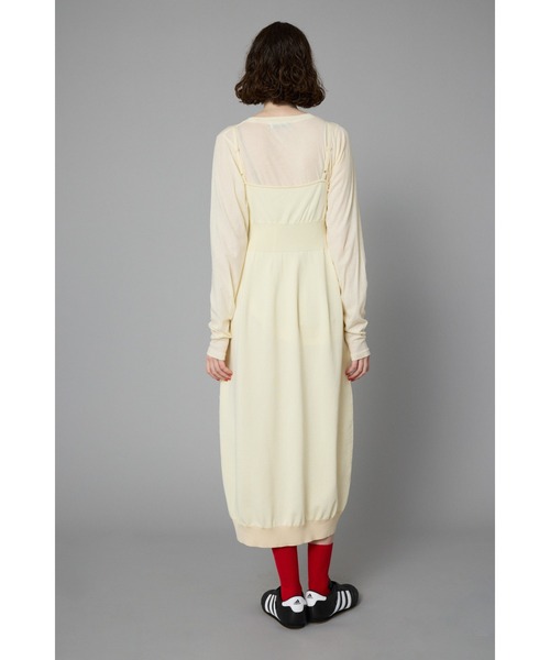 HeRIN.CYE(ヘリンドットサイ)の「Waist shape knit dress ウエストシェイプニットドレス(ワンピース・レディース・レッド/ブラック/オフホワイト・FREE)」の9枚目の写真