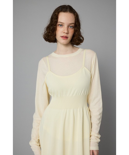 HeRIN.CYE(ヘリンドットサイ)の「Waist shape knit dress ウエストシェイプニットドレス(ワンピース・レディース・レッド/ブラック/オフホワイト・FREE)」の10枚目の写真