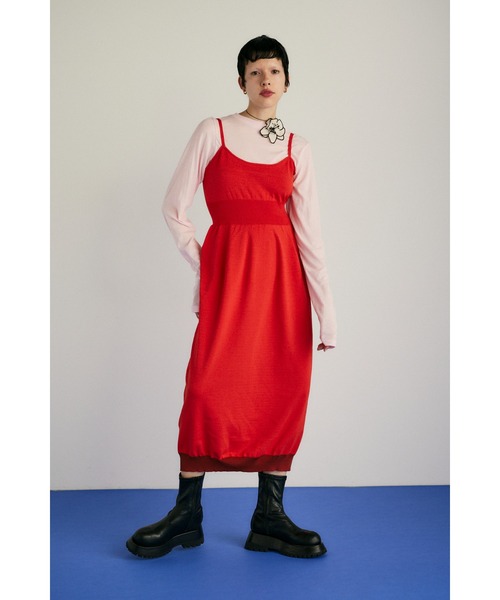 HeRIN.CYE(ヘリンドットサイ)の「Waist shape knit dress ウエストシェイプニットドレス(ワンピース・レディース・レッド/ブラック/オフホワイト・FREE)」の16枚目の写真