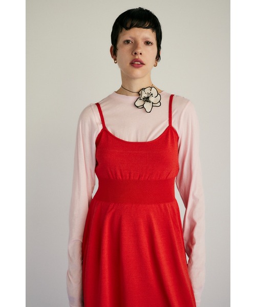 HeRIN.CYE(ヘリンドットサイ)の「Waist shape knit dress ウエストシェイプニットドレス(ワンピース・レディース・レッド/ブラック/オフホワイト・FREE)」の19枚目の写真