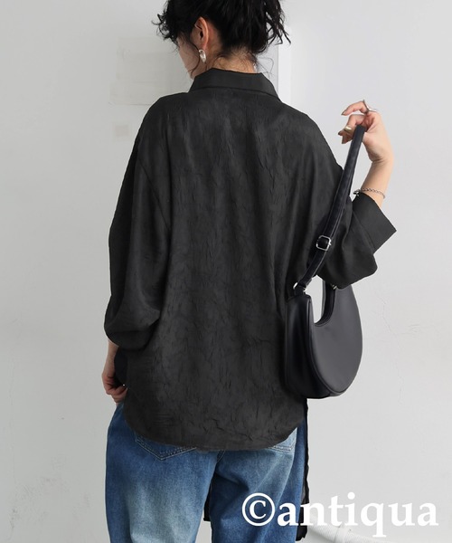 antiqua（アンティカ）の「シアーレイヤードシャツ（シャツ/ブラウス・レディース・ブラック・ONESIZE）」の4枚目の写真