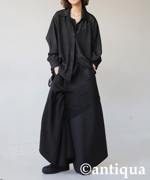 antiqua（アンティカ）の「シアーレイヤードシャツ（シャツ/ブラウス・レディース・ブラック・ONESIZE）」の6枚目の写真