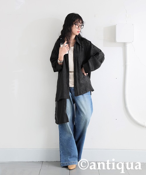 antiqua（アンティカ）の「シアーレイヤードシャツ（シャツ/ブラウス・レディース・ブラック・ONESIZE）」の7枚目の写真
