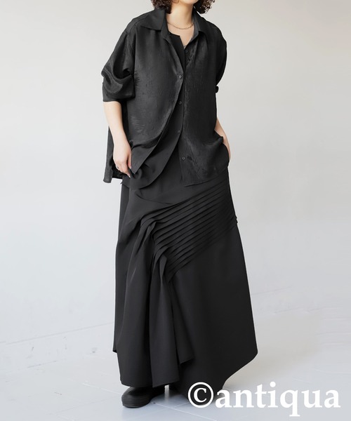 antiqua（アンティカ）の「シアーレイヤードシャツ（シャツ/ブラウス・レディース・ブラック・ONESIZE）」の8枚目の写真