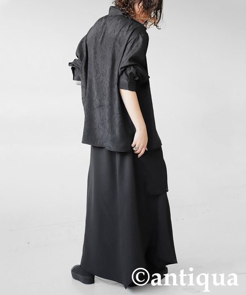 antiqua（アンティカ）の「シアーレイヤードシャツ（シャツ/ブラウス・レディース・ブラック・ONESIZE）」の9枚目の写真