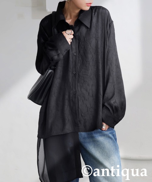 antiqua（アンティカ）の「シアーレイヤードシャツ（シャツ/ブラウス・レディース・ブラック・ONESIZE）」の10枚目の写真