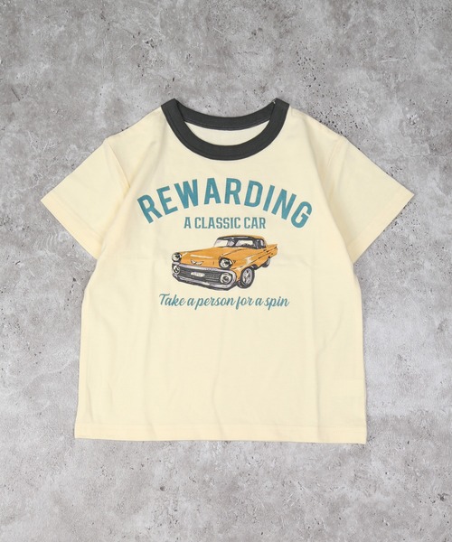 DILASH(ディラッシュ)の「アメ車半袖Tシャツ(Tシャツ/カットソー・キッズ・グレー/キナリ・80/90/100/110/120/130/140)」の2枚目の写真