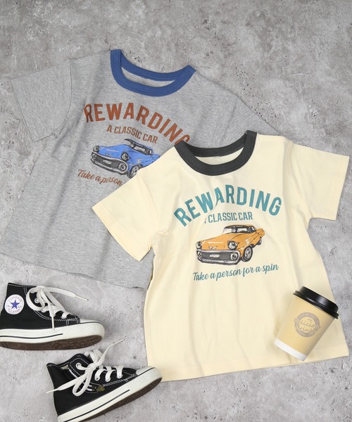 DILASH(ディラッシュ)の「アメ車半袖Tシャツ(Tシャツ/カットソー・キッズ・グレー/キナリ・80/90/100/110/120/130/140)」の4枚目の写真