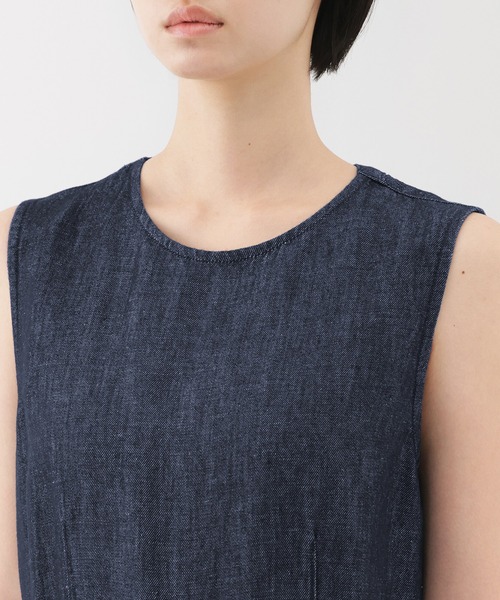 無印良品(ムジルシリョウヒン)の「婦人 ヘンプ混 デニム ジャンプスーツ(つなぎ/オールインワン・レディース・ネイビー・XL/L/M/S)」の5枚目の写真