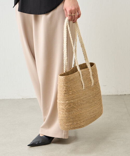 Jena espace merveilleux（ジェナ　エスパスメルヴェイユ）の「バイカラージュートバッグ（トートバッグ・レディース・オフホワイト/ブラック・FREE）」の2枚目の写真