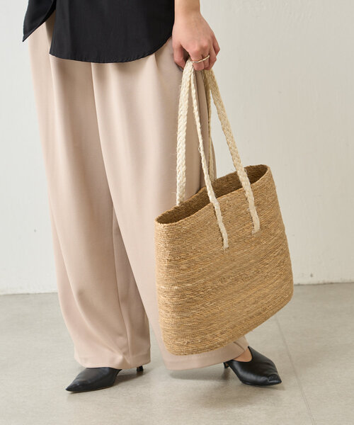 Jena espace merveilleux（ジェナ　エスパスメルヴェイユ）の「バイカラージュートバッグ（トートバッグ・レディース・オフホワイト/ブラック・FREE）」の4枚目の写真