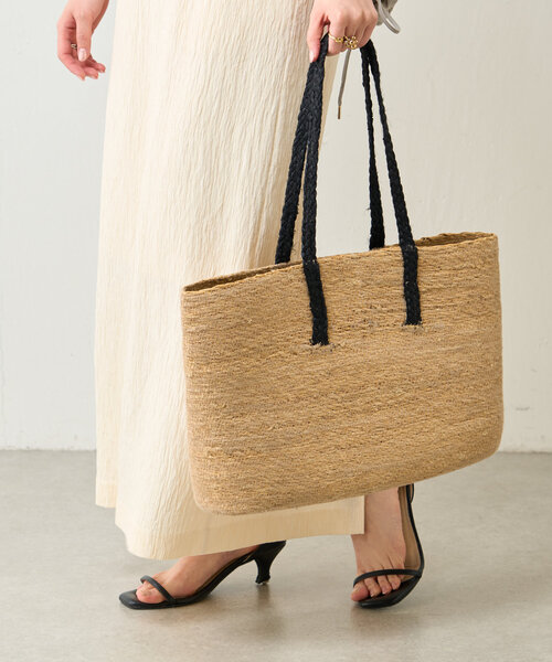 Jena espace merveilleux（ジェナ　エスパスメルヴェイユ）の「バイカラージュートバッグ（トートバッグ・レディース・オフホワイト/ブラック・FREE）」の5枚目の写真