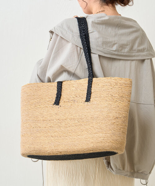 Jena espace merveilleux（ジェナ　エスパスメルヴェイユ）の「バイカラージュートバッグ（トートバッグ・レディース・オフホワイト/ブラック・FREE）」の6枚目の写真