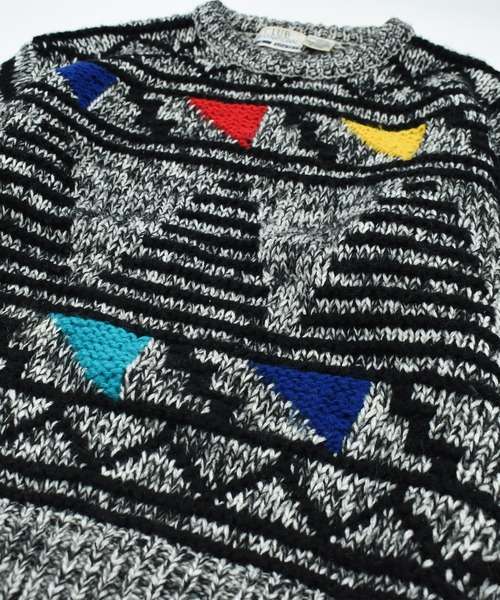 VINTAGE（ヴィンテージ）の「【ヴィンテージ古着】90’s CLUB internathional メランジニット（ニット/セーター・メンズ・グレー・LARGE）」の2枚目の写真